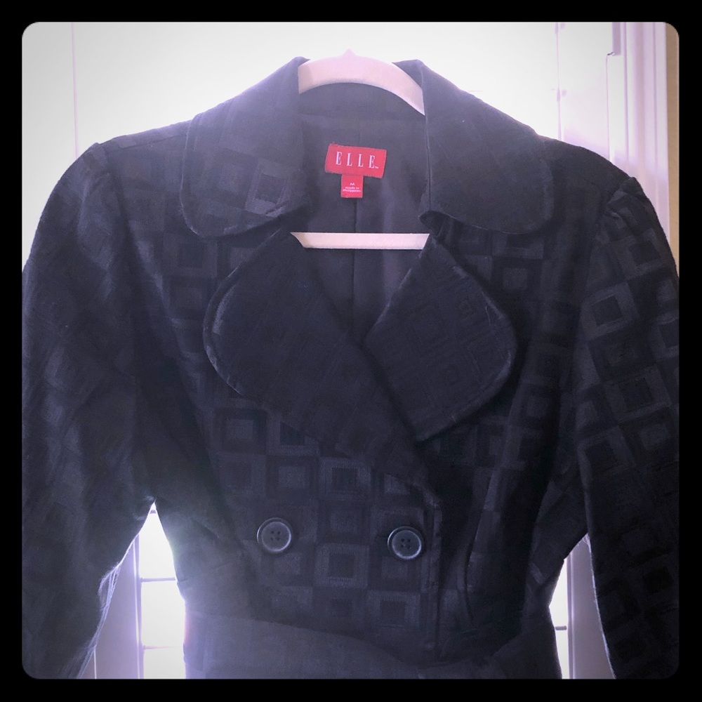 ELLE double breasted cropped blazer with belt